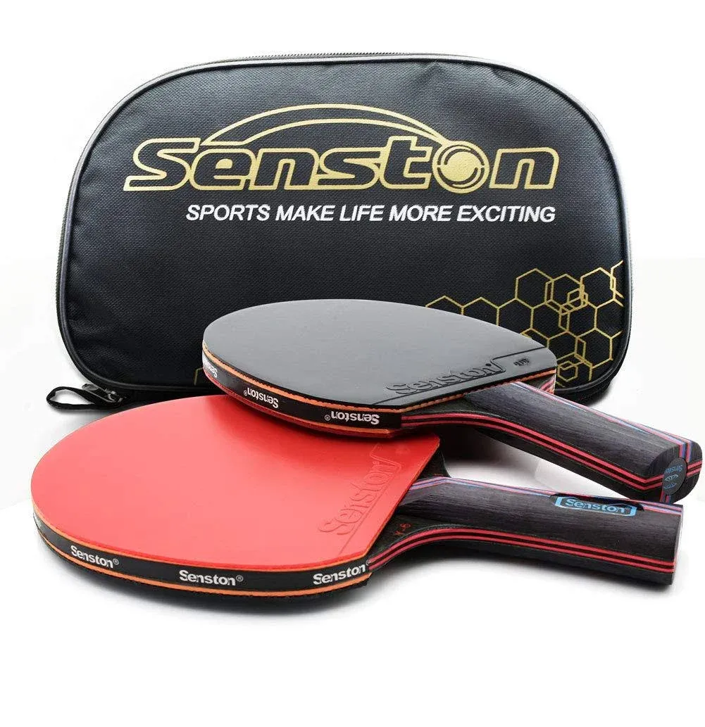 Senston Professional Table Tennis Paddles Advance Intermediate Ping Pong Paddles Set of 2, Table Tennis Racket with Carry Case…