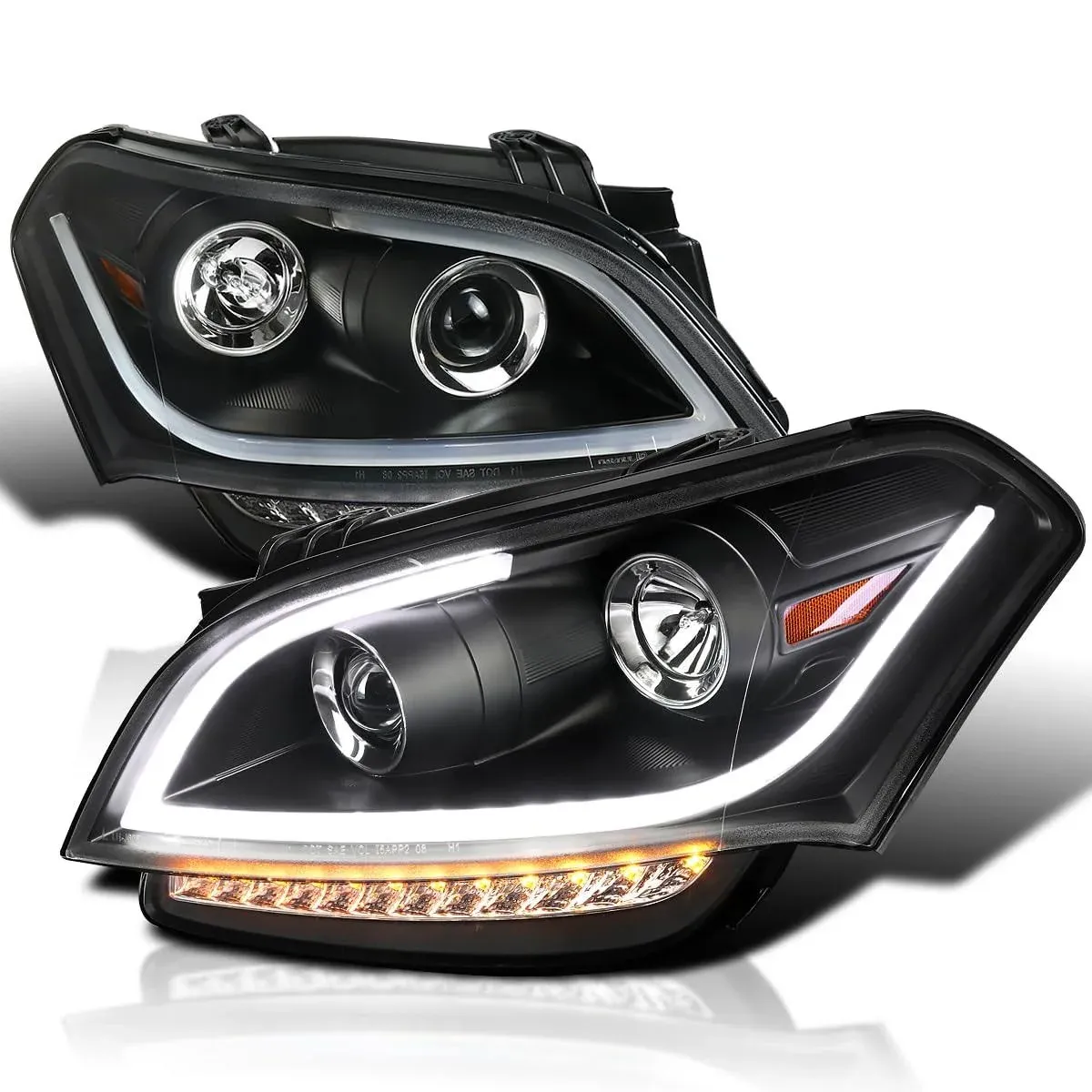 Black Fits 2010-2011 Kia Soul LED Strip Projector Headlights Lamps Left+Right  | eBay