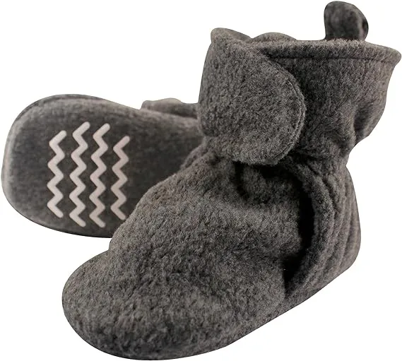 Hudson Baby Baby and Toddler Cozy Fleece Booties  Dark Gray  0-6 Months