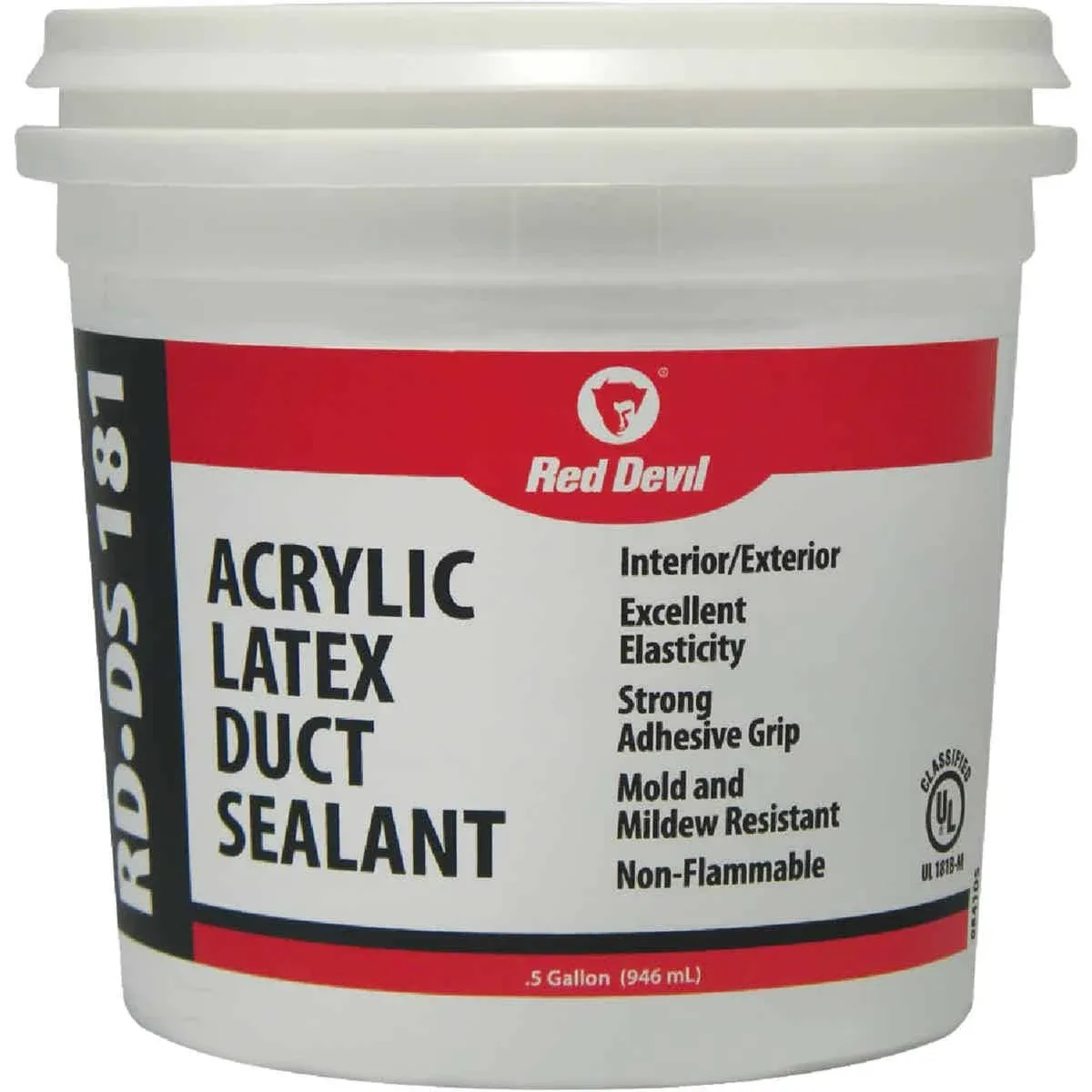 Red Devil RD-DS 181 0.5 gal. Acrylic Latex Duct Sealant, Gray 0841ds