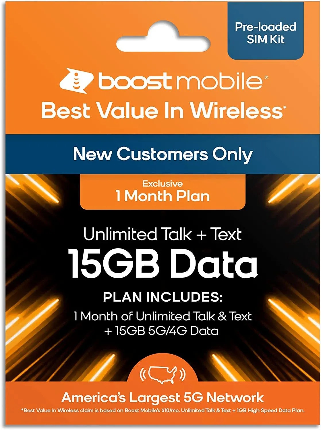 Boost Mobile 1 Month 15GB Plan SIM Card Kit