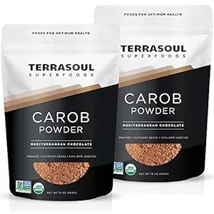 Terrasoul Superfoods Organic Carob Powder - 2 lbs 2 Pack - High Fiber Cocoa Powder Alternative