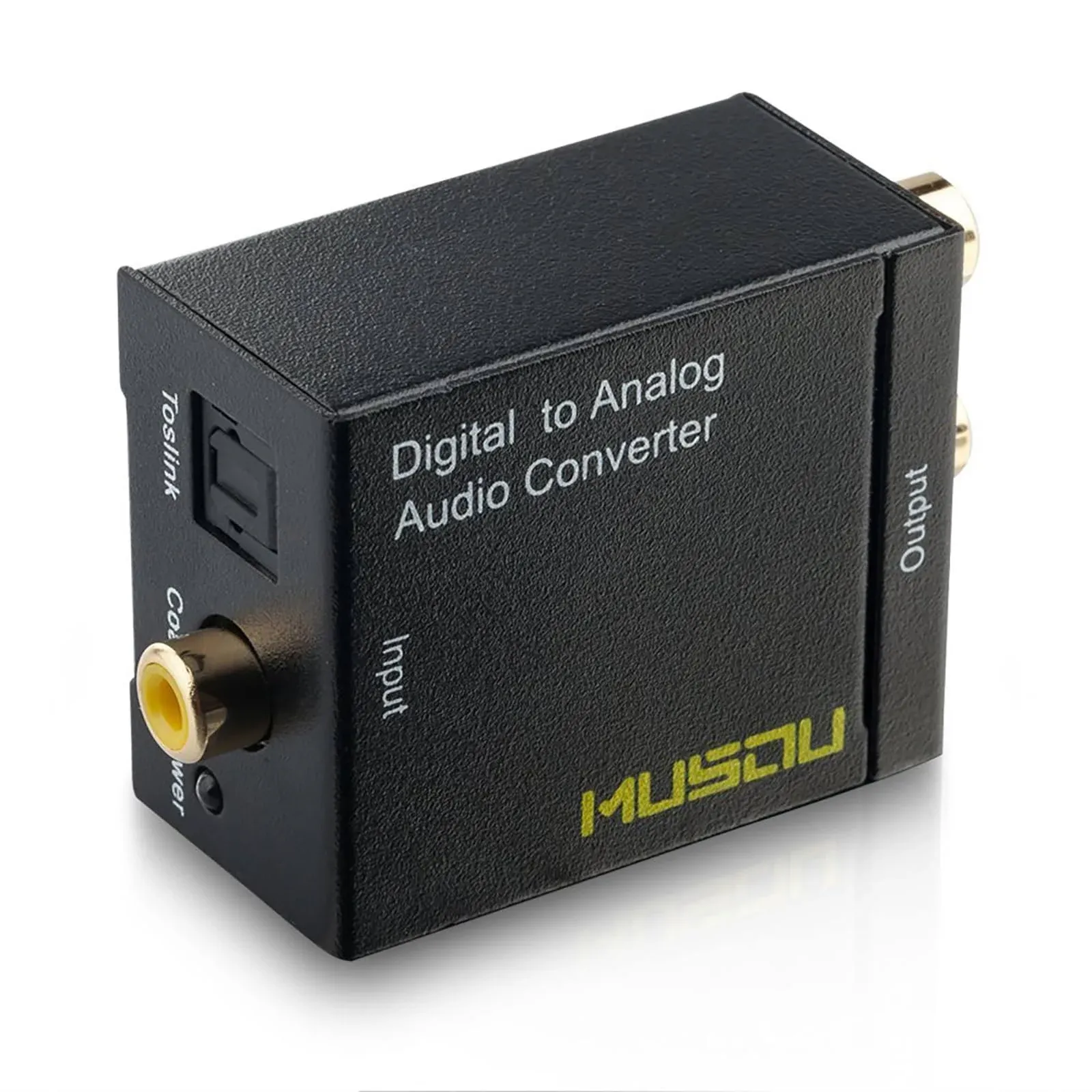 Musou Digital Optical Coax to Analog RCA Audio Converter Adapter with Fiber 