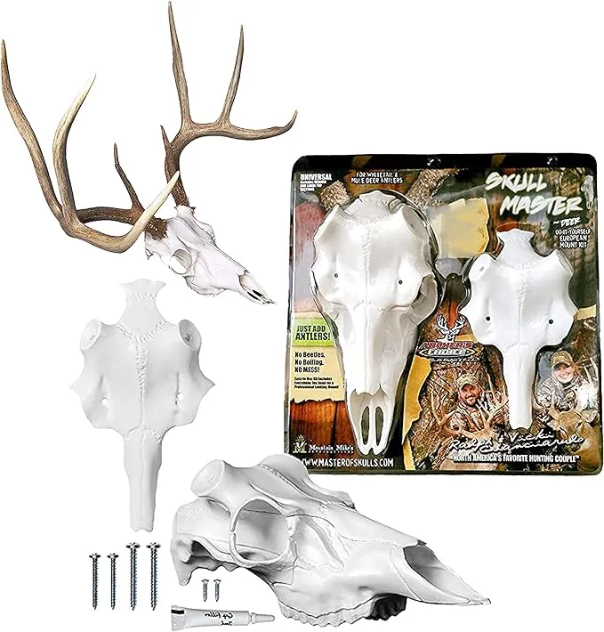 Mountain Mike’s White Skull Master Antler Mounting Kit | Compatible with Harvested and Shed Antlers (Universal)