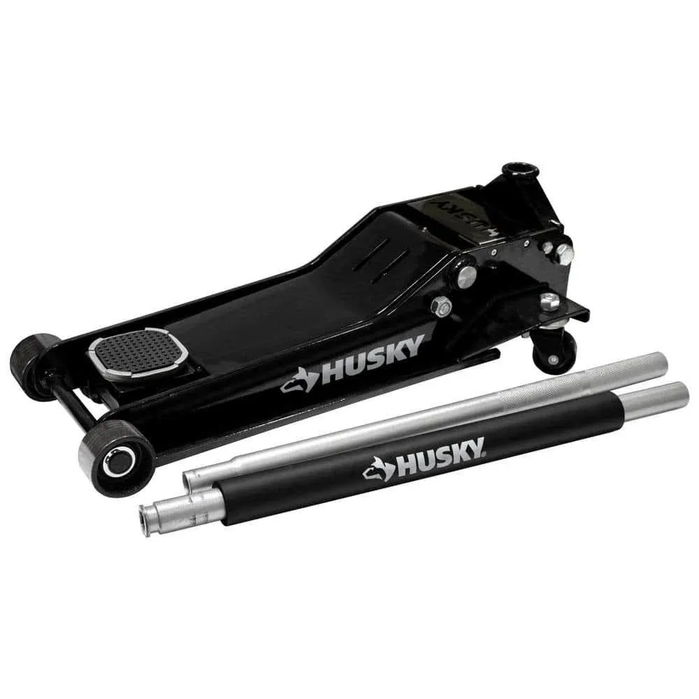 Husky Low Profile Car Jack w/ Quick Lift 6.25&#034; 7000 lb Capacity Hydraulic Black