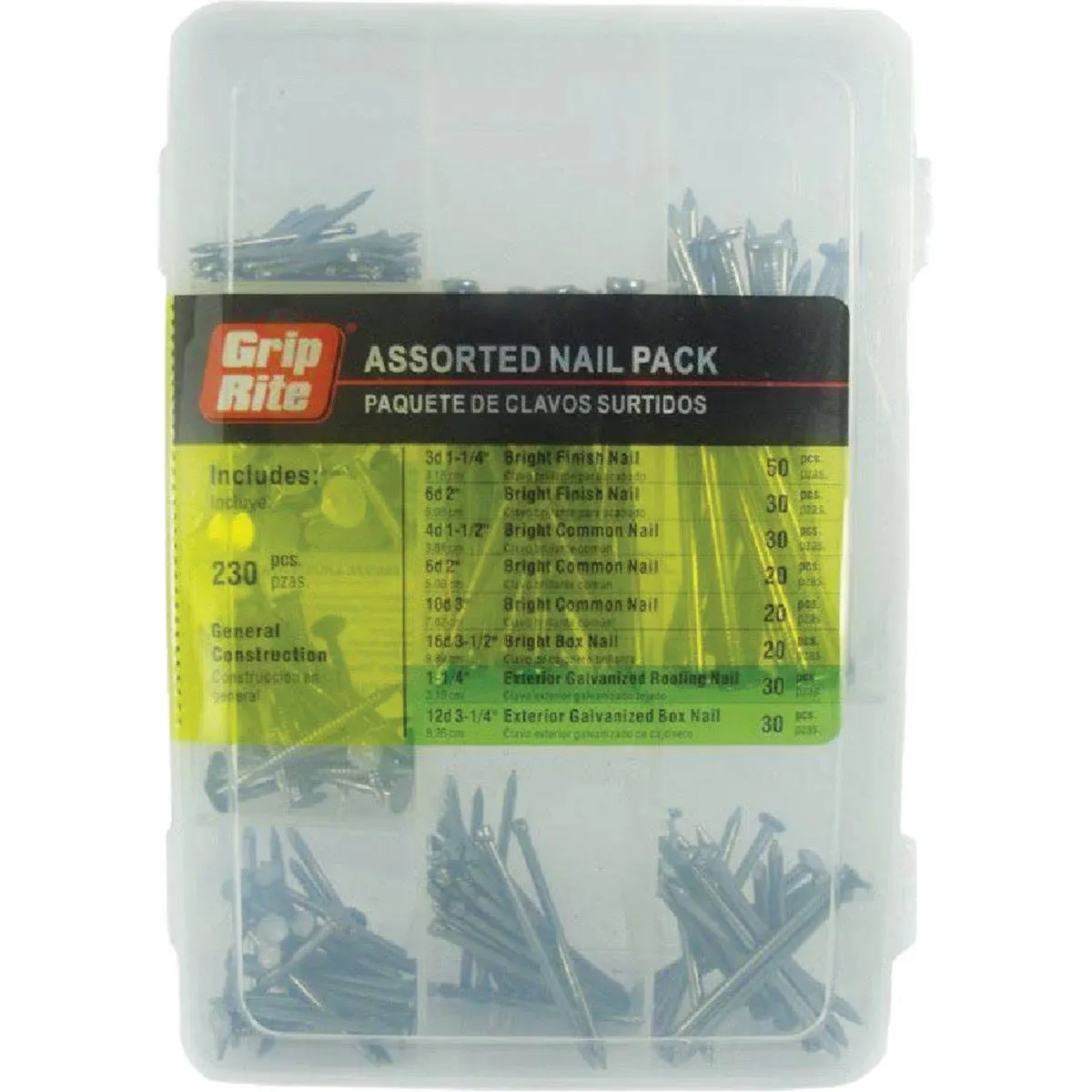 Grip-Rite MPGCH 230-Piece Assorted Nail Multipack