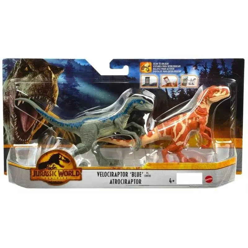 Jurassic World Dominion VELOCIRAPTOR BLUE AND ATROCIRAPTOR 2 Pack Dinosaurs 2022