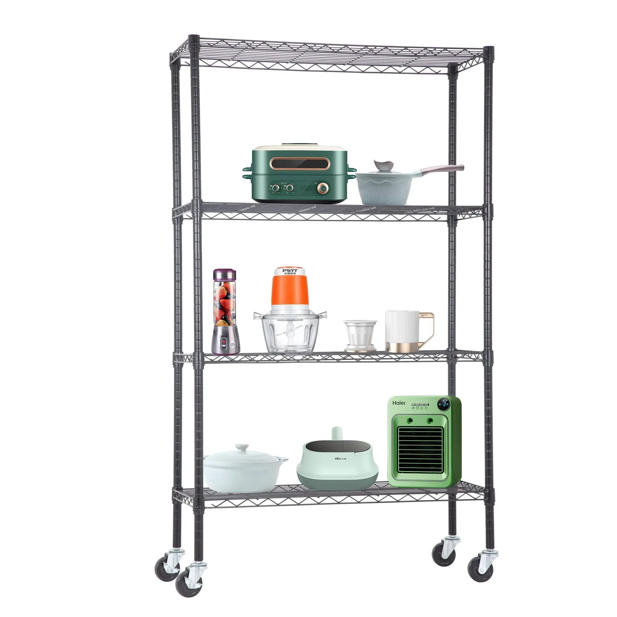 4-Tier Adjustable NSF-Certified Metal Shelf 36L x 14W x 62H Wire Shelving Uni...