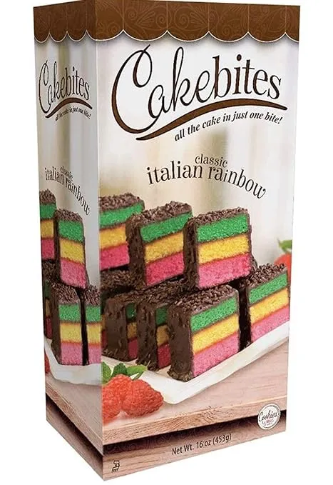 The Original Cakebites Classic Italian Rainbow | 8 Grab & Go Packs