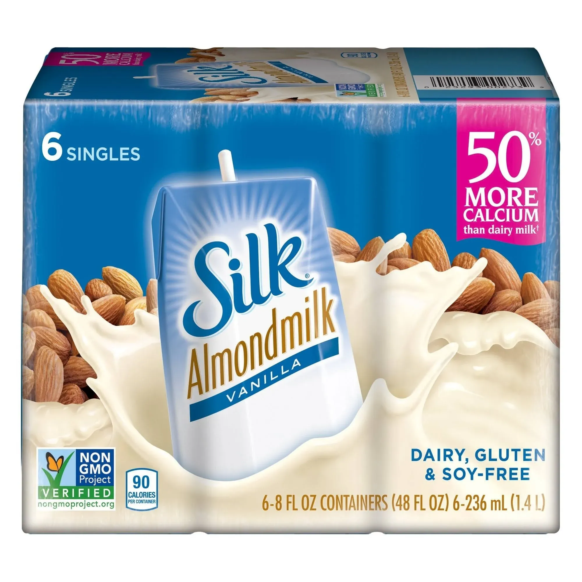 Silk Organic Original Almond Milk, 8 Fl Oz (pack of 18)