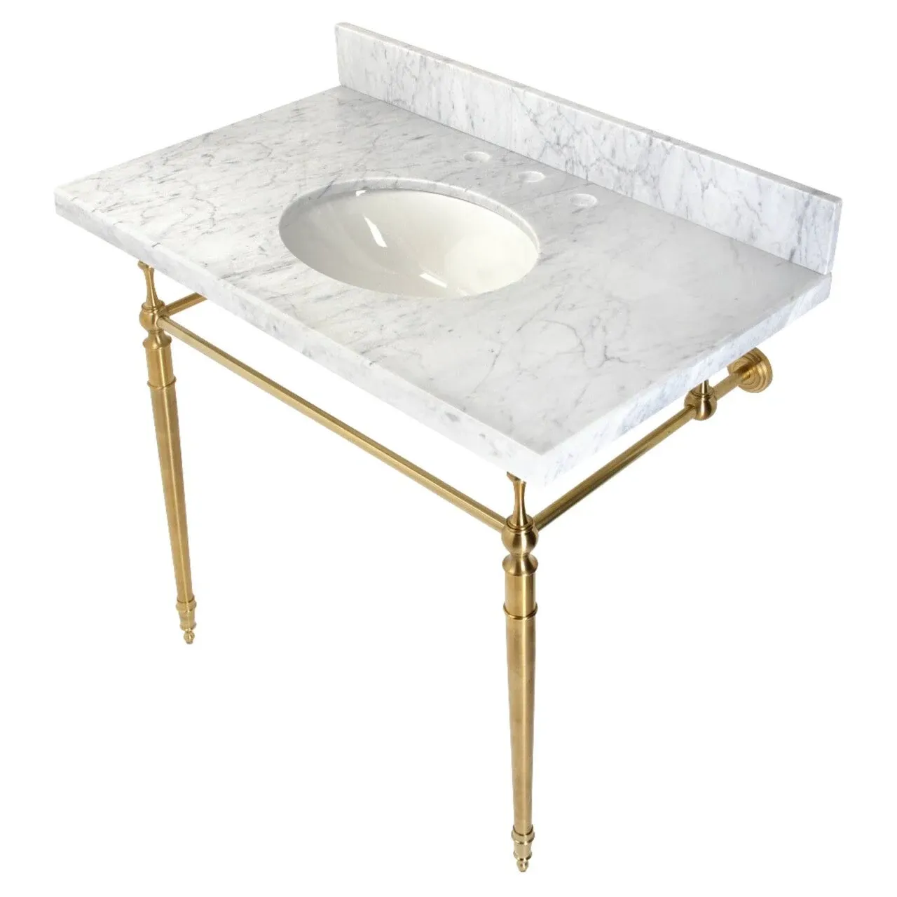 Kingston Brass KVPB3622M86 36 in. Edwardian Console Sink with Brass Legs - 8 in ...