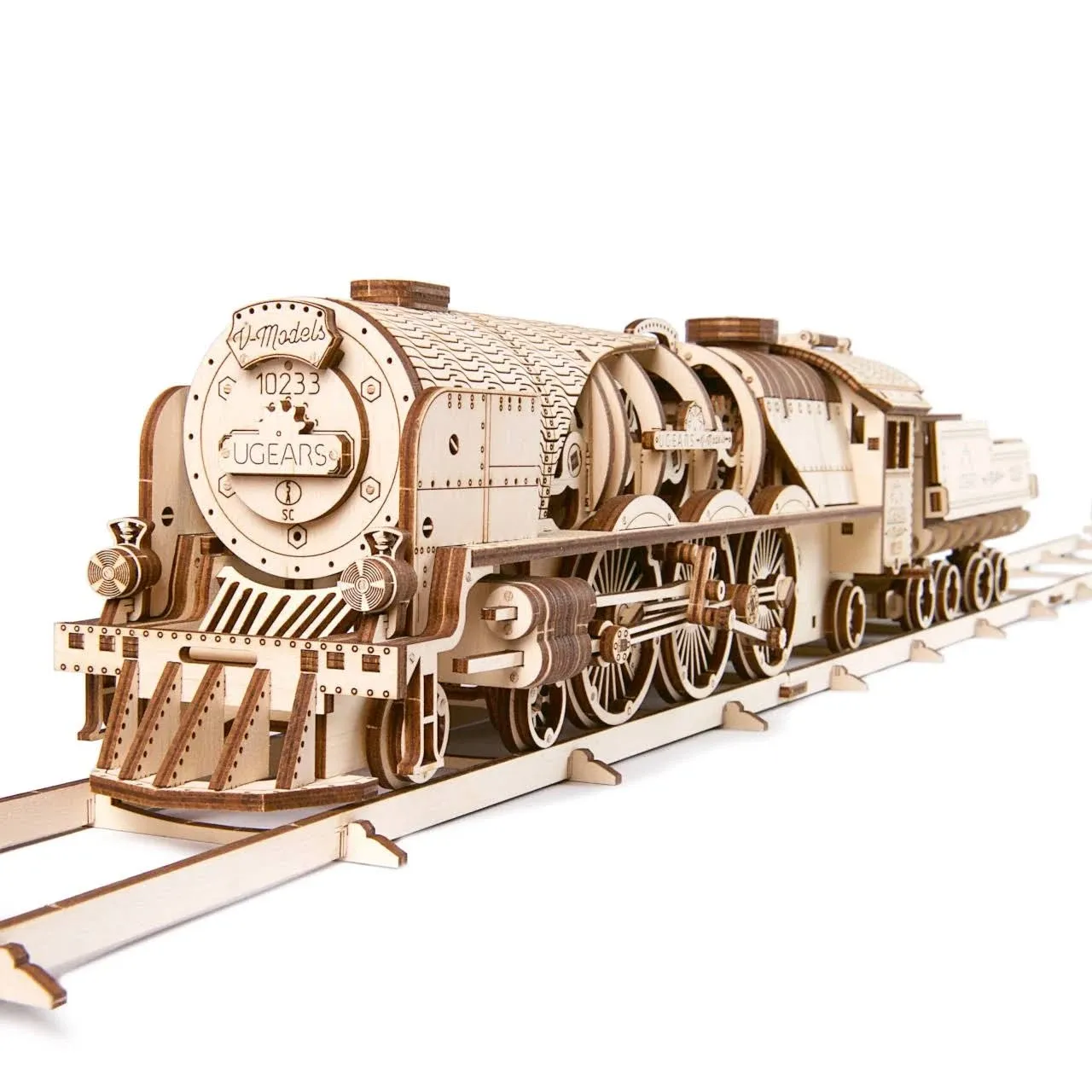 UGEARS 70058 Mechanical Wooden 3D puzzle Model Kit Express Steam Train &amp; Tender