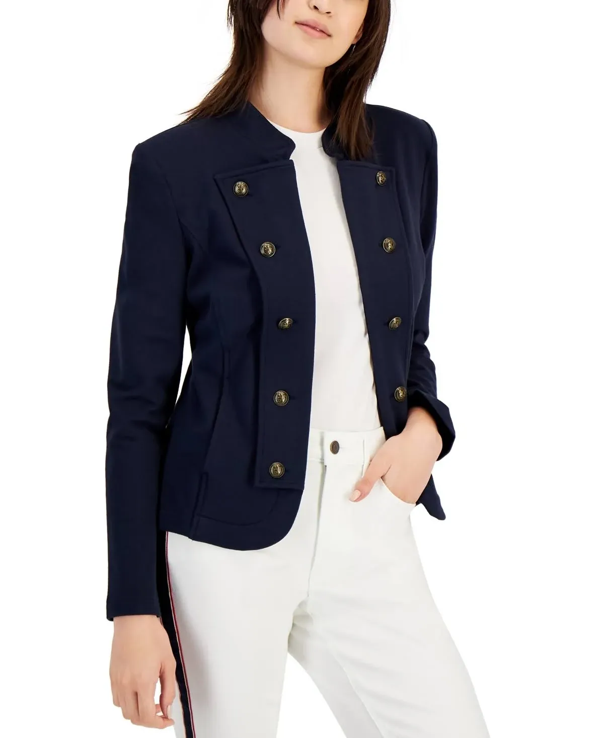 Tommy Hilfiger Women's Military Band Jacket - Sky Captain - Size S