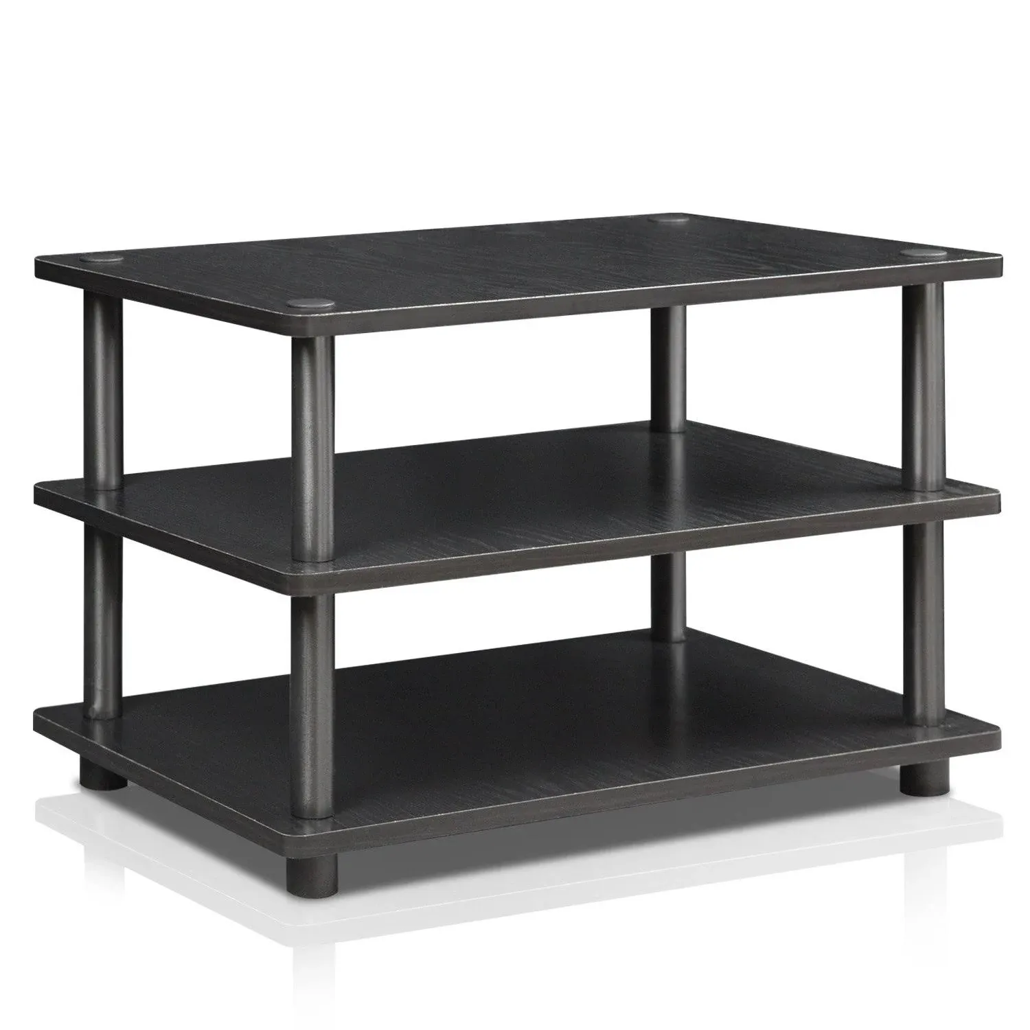 Turn-N-Tube 24 In Black Particle Board TV Stand Fits TV Up To 32 In Open Storage