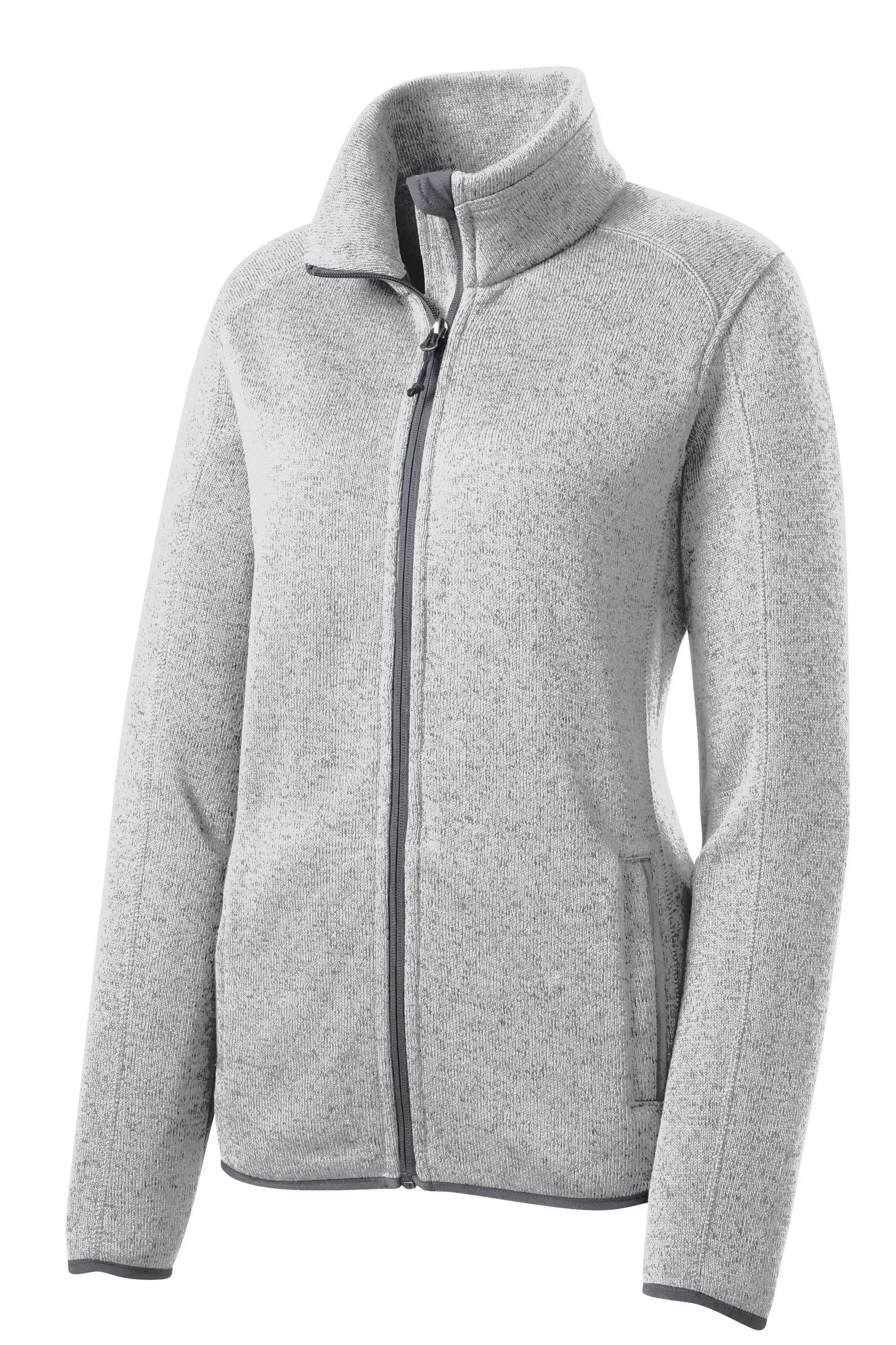 Port Authority L232 Ladies Sweater Fleece Jacket - Grey Heather - Xs