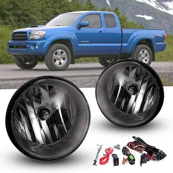 Nilight Fog Light Assembly Compatible with 2005 2006 2007 2008 2009 2010 2011 Toyota Tacoma 2007-2013 Tundra 2008-2017 Sequoia 2004-2006 Solara Fog