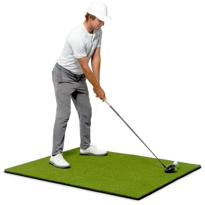 GoSports Golf Hitting Mats - Artificial Turf Mat for Indoor/Outdoor Practice, Choose Your Size - Includes 3 Rubber Tees