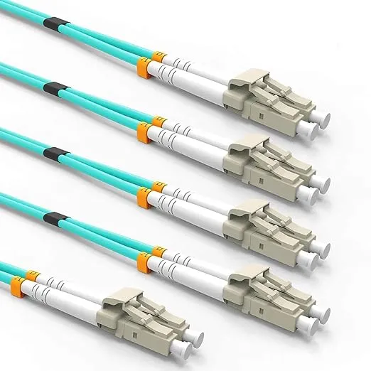 Fiber Patch Cable, Gigabit Fiber Optic Cables VANDESAIL 10g with LC to LC Multimode OM3 Duplex 50/125 OFNP (2m, OM3-5Pack)