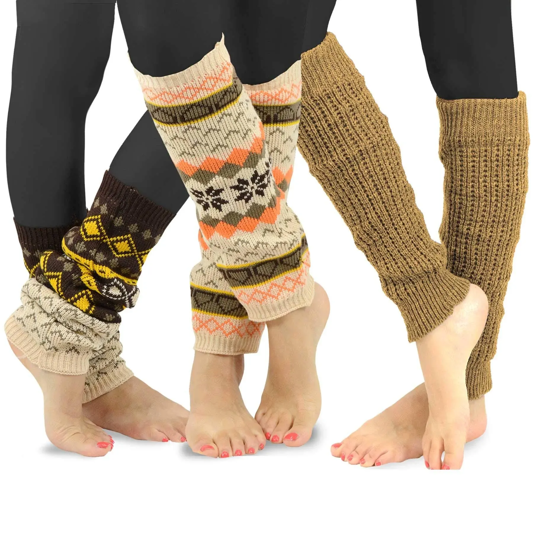 Teehee Gift Box Women's Fashion Leg Warmers 3-Pack Assorted Colors (Assorted ...