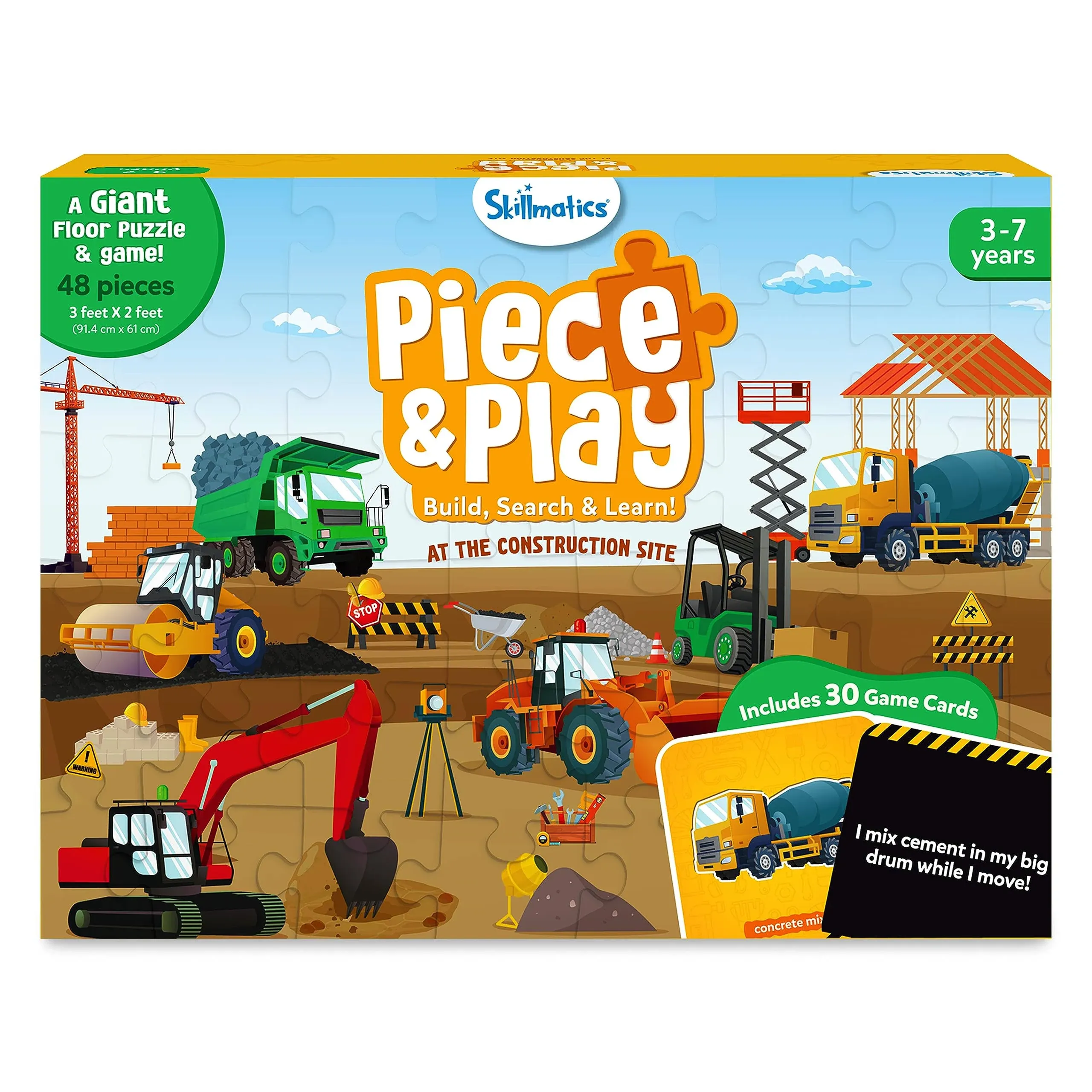 Skillmatics Floor Puzzle &amp; Game - Piece &amp; Play Construction Site Free Shipping