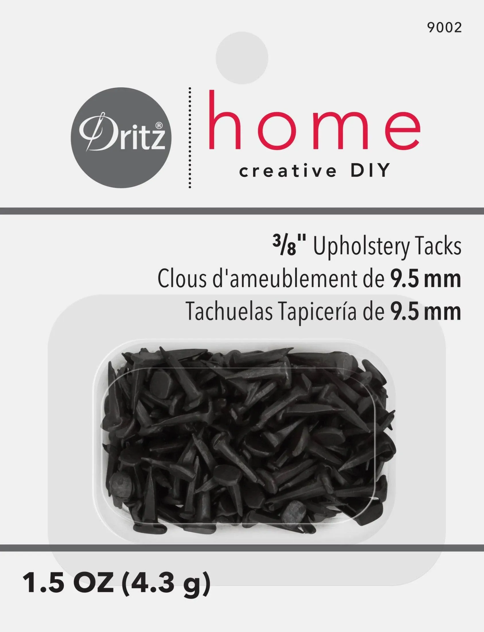 New in Package Dritz Home Steel Tacks 3/8&#034; 1.5oz Black Upholstery #9002