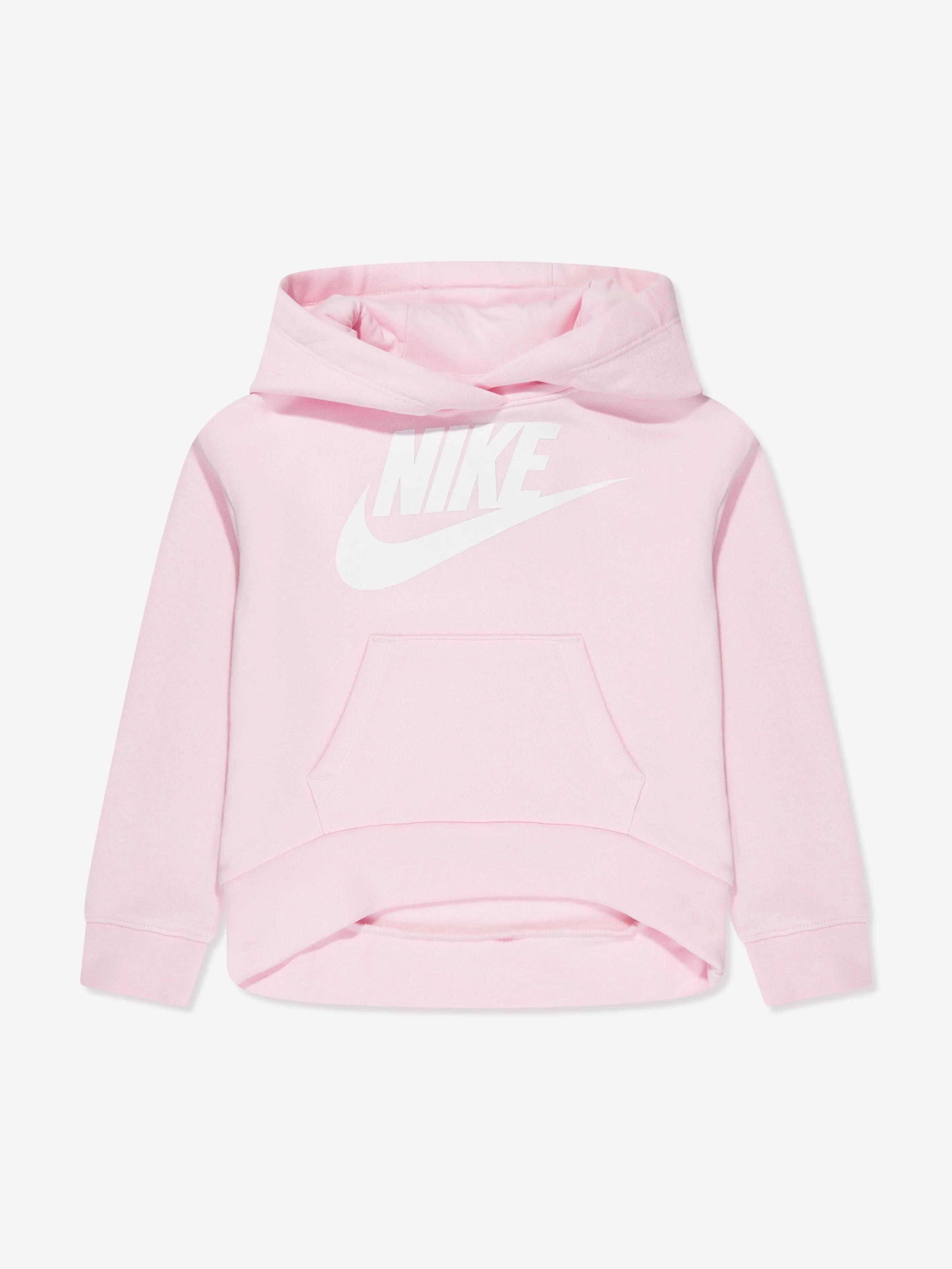 Nike Little Girls Club Fleece High Low Pullover - Pink Foam - Size 5