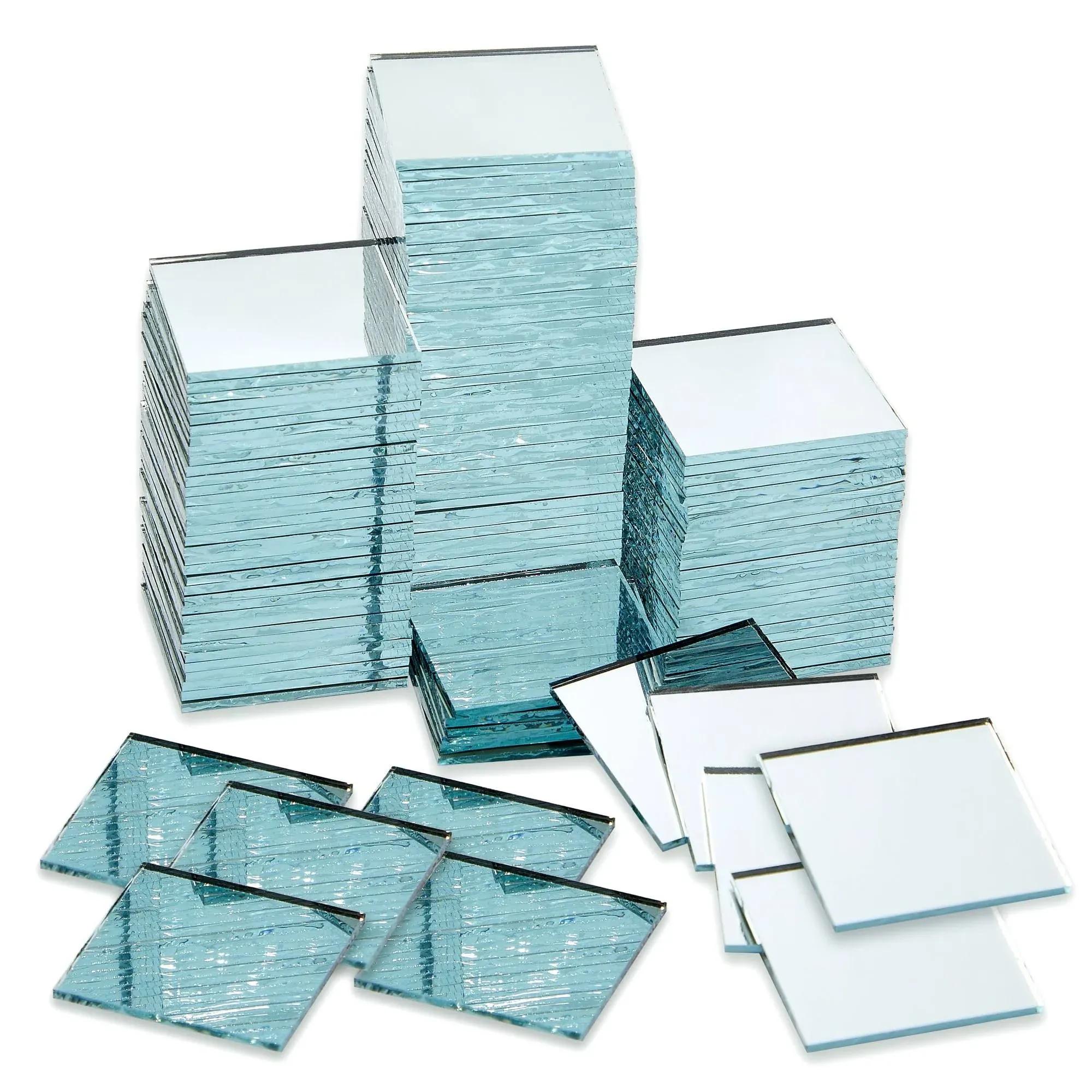 120 Pieces 1 inch Small Square Mirror Tiles for Arts and Crafts Supplies