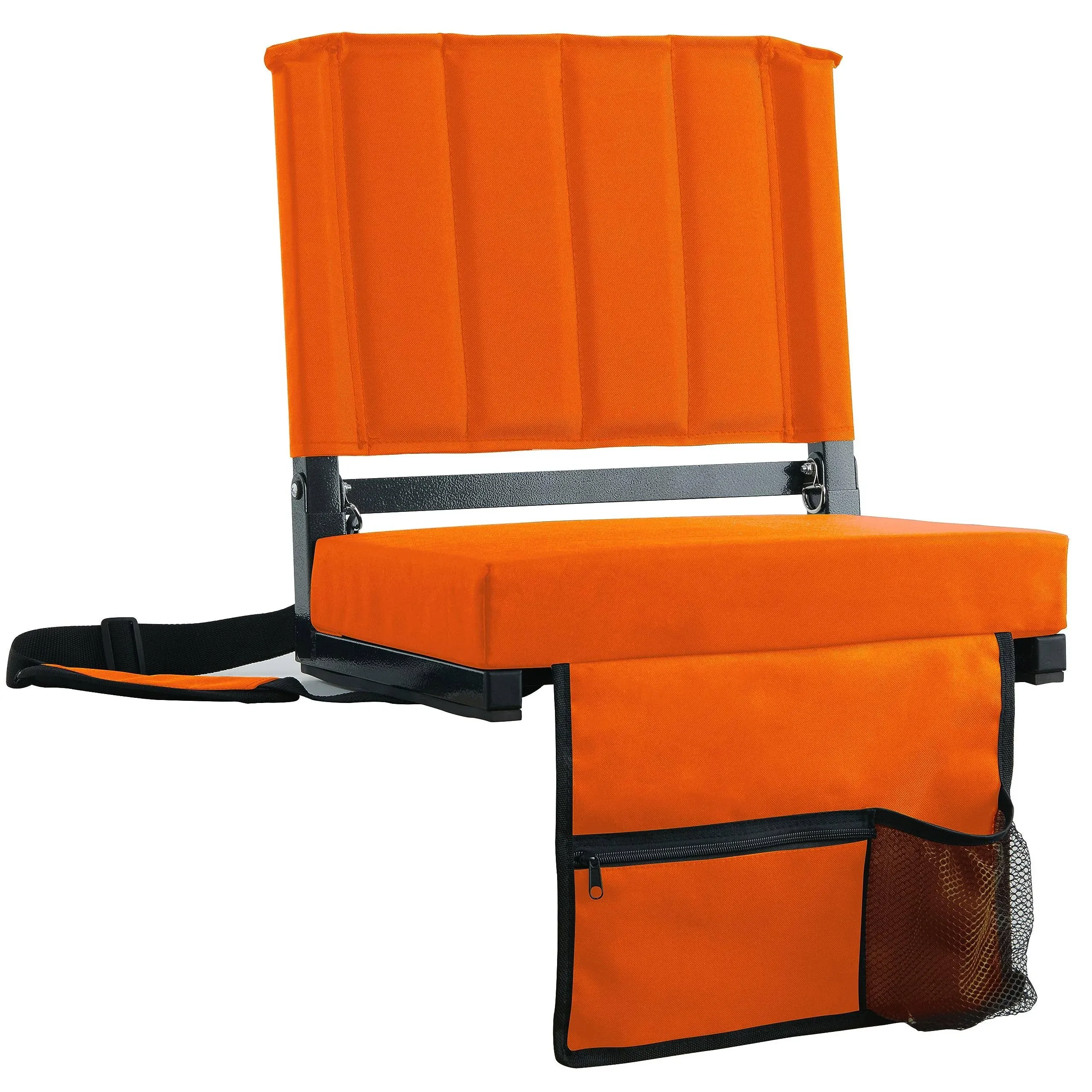 SPORT BEATS Stadium Seat for Bleachers with Back Support and Cushion Includes Shoulder Strap and Cup Holder