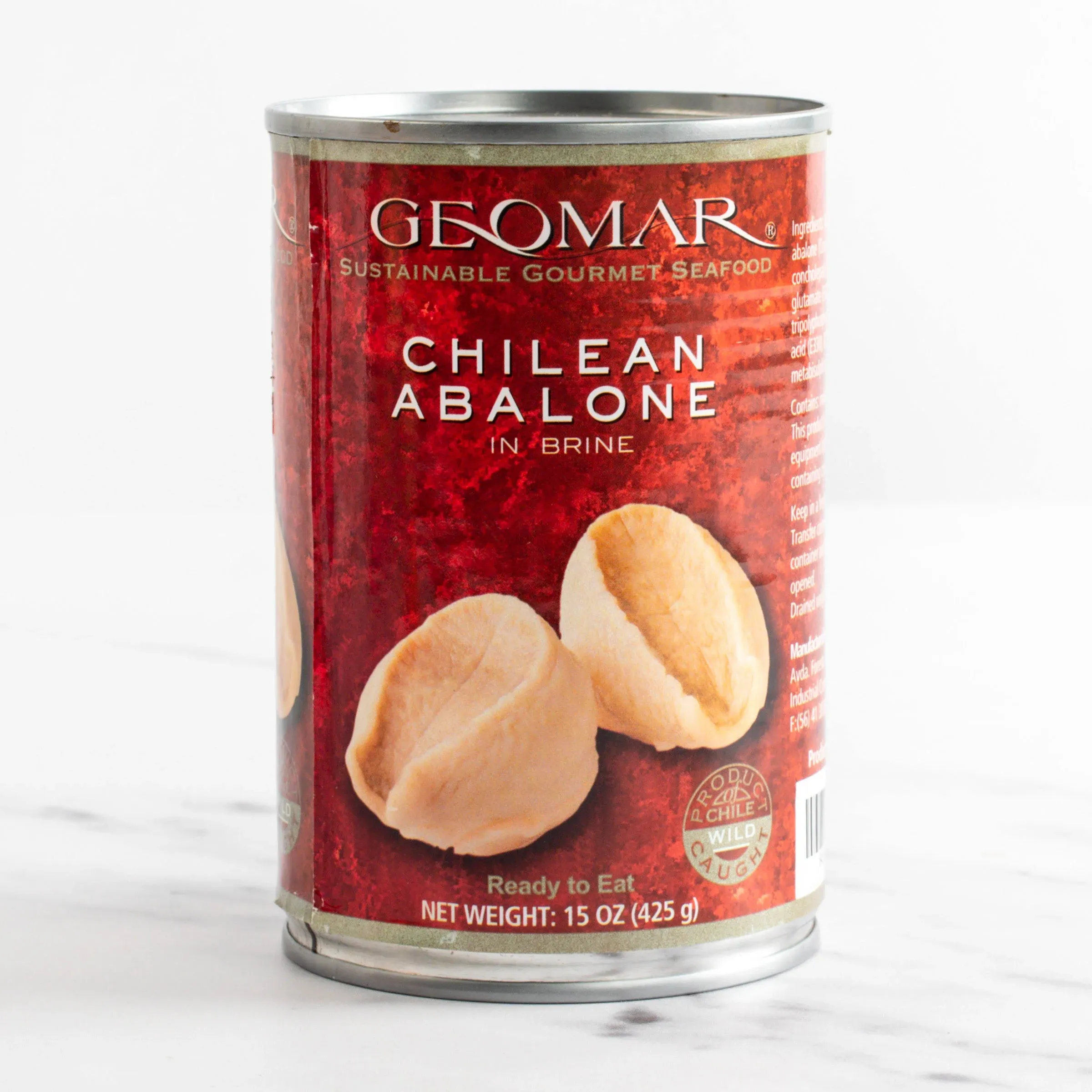 GEOMAR Locos (Chilean Abalone) in Brine - Hand Caught by Divers - Nutritious Seafood Delicacy - High in Protein and Ready-to-Eat - 3 Pieces per Can (15 oz)