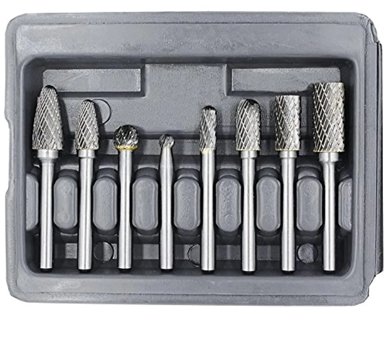 YUFUTOL Carbide Burr Set - 8pcs Double Cut Solid Carbide Rotary Burr Set Shank