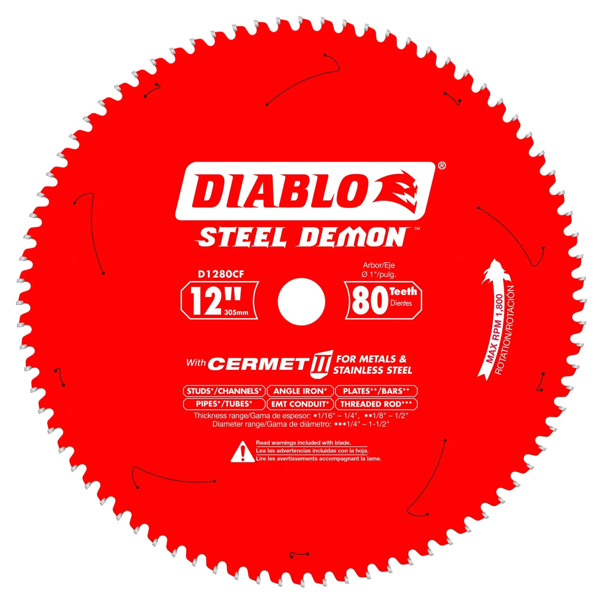 Diablo Tools 12 In X 80 Tooth Steel Demon Cermet Metal And Stainless Steel