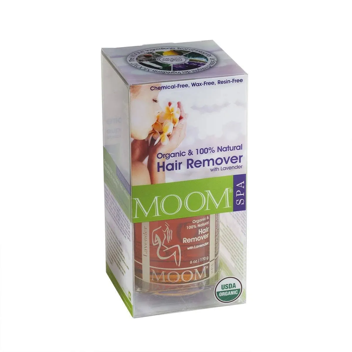 Moom Organic Hair Removal Kit with Lavender, 180ml Package