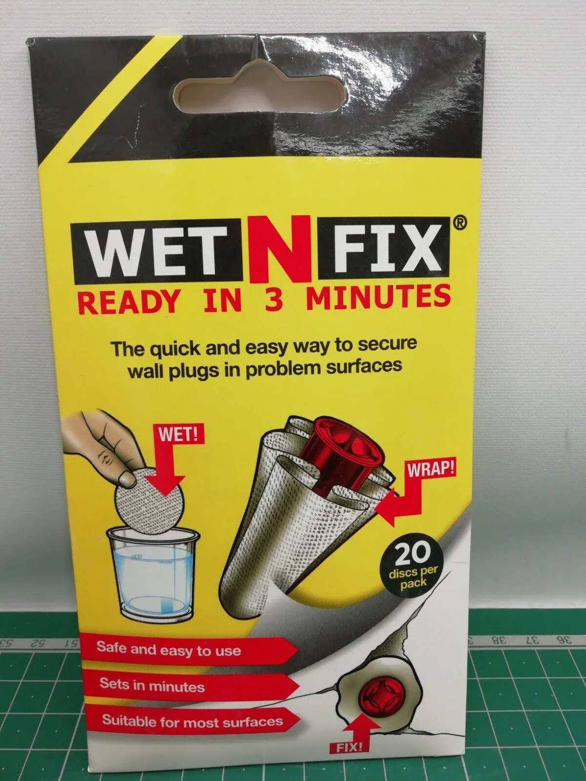 WETNFIX (20 Discs) - Fixing Wall Anchors Fast! Ideal for Loose Wall Fixtures Such ...