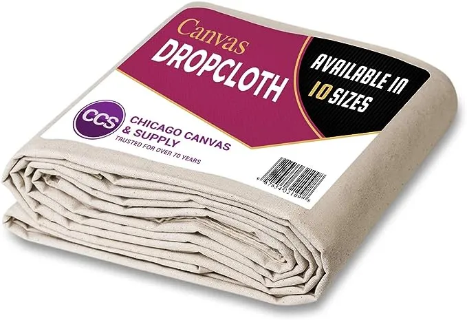 CCS Chicago Canvas & Supply All Purpose Canvas Cotton Drop Cloth, 4 by 12 Feet