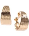 Anne Klein Gold-Tone Textured Clip-On Hoop Earrings