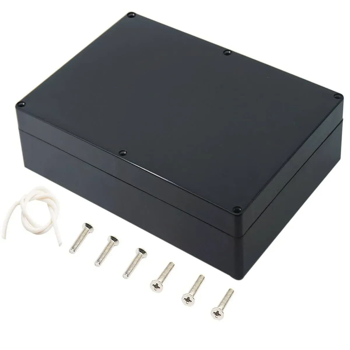 Junction Box, Zulkit Project Box IP65 Waterproof Outdoor Box ABS Plastic Electrical Boxes Electronic Enclosure Black 10.4 x 7.2 x 2.4 inch(263 x 182 x 60 mm)(Pack of 1)