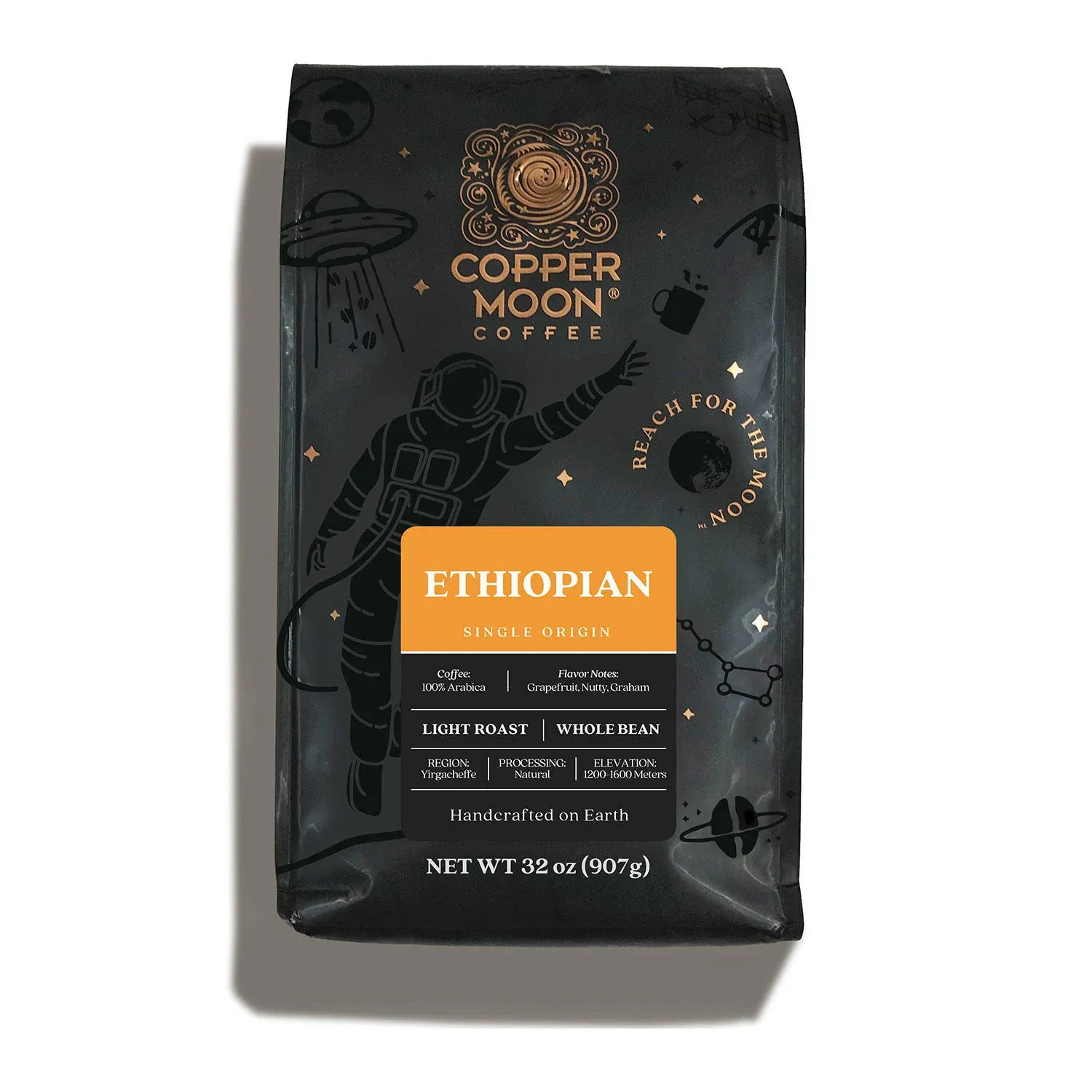 Copper Moon Coffee Ethiopian Single Origin Whole Bean, Blend (32 oz.)