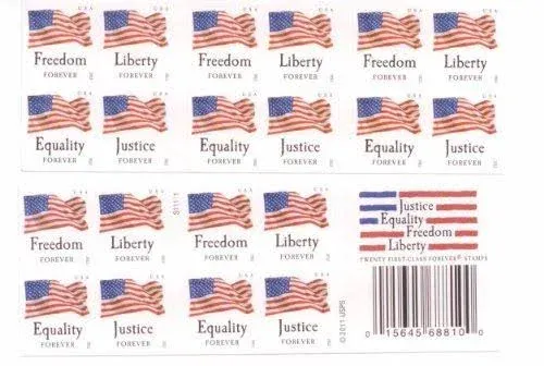 Mint US Flags Stamp Booklet Pane of 20 Forever Stamps Scott# 4648B (MNH)