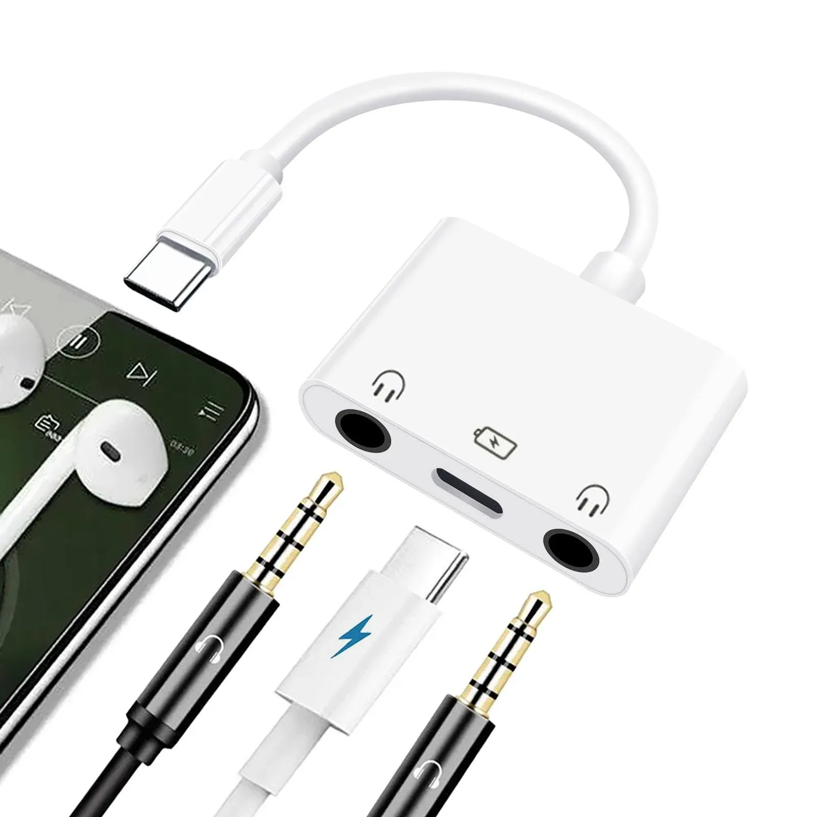 USB C to 3.5mm Headphone Splitter