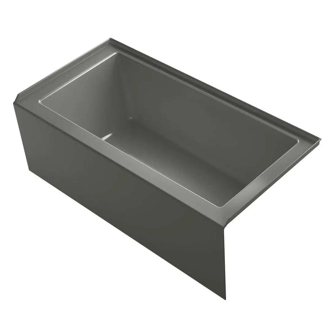 Kohler K-1956-RA-58 Thunder Grey Underscore 60" x 30" Alcove Bath with Integral Apron, Integral Flange and Right-Hand Drain