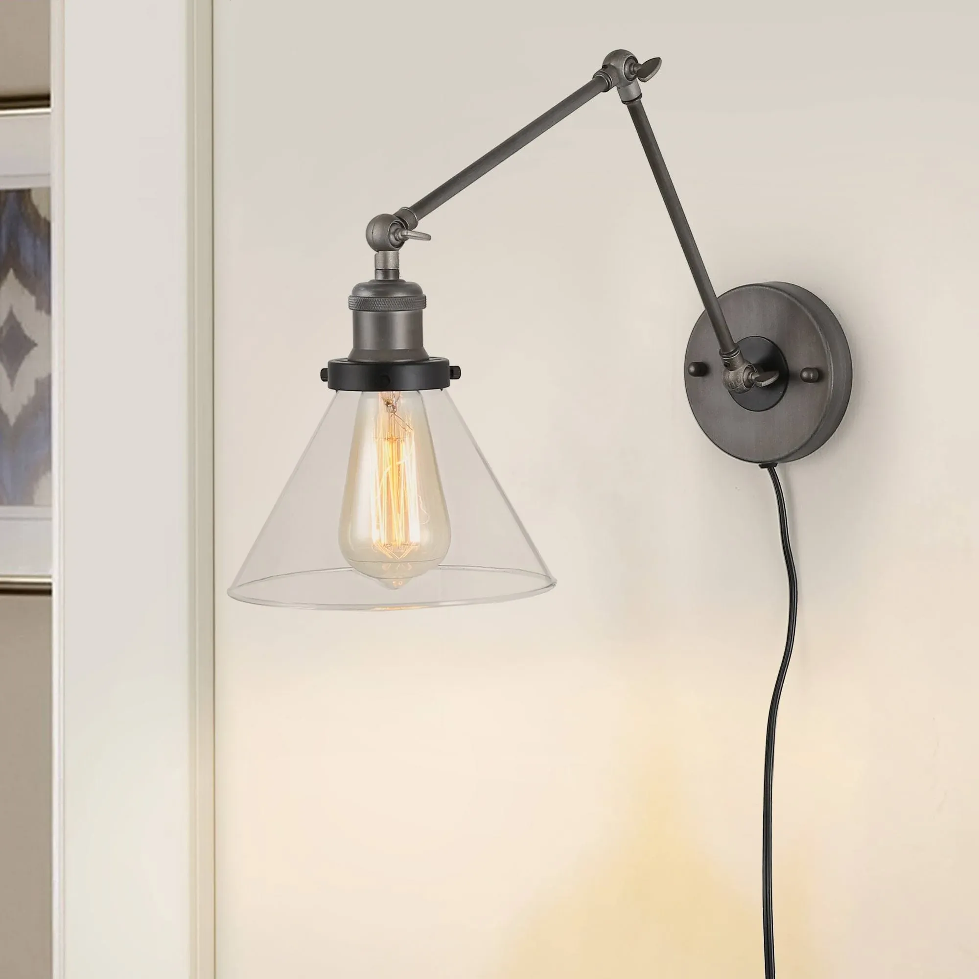 LNC Swing Arm Wall Sconce Lighting