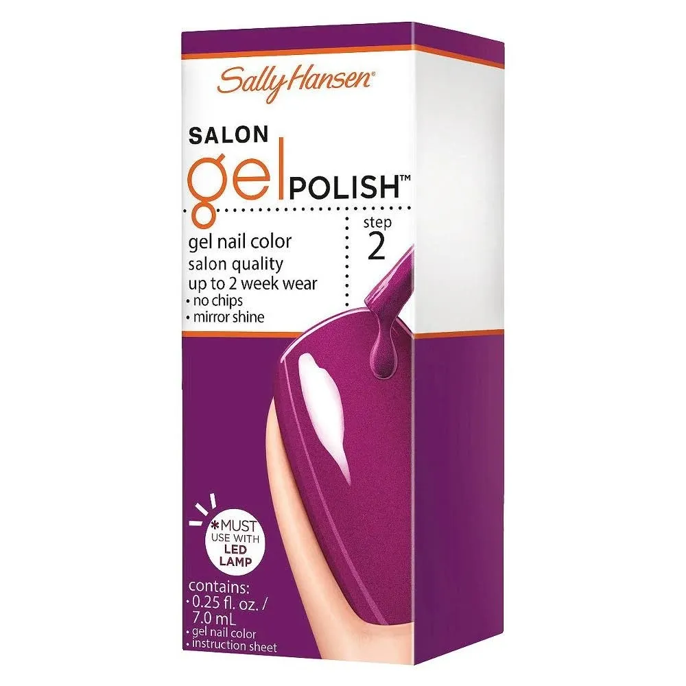 6 Sally Hansen Salon Gel Nail Polish Step 2 POLISHED PURPLE 252 SEALED