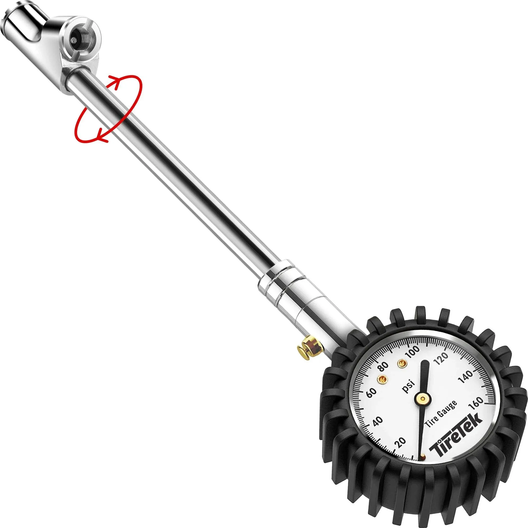 TireTek Truck-Pro Dual Head Tire Pressure Gauge, Heavy Duty - 160 PSI