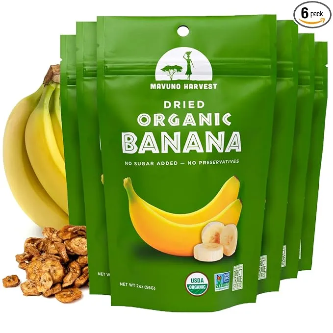 Mavuno Harvest Organic Gluten - Free Dried Banana - Case of 6 - 2 oz.