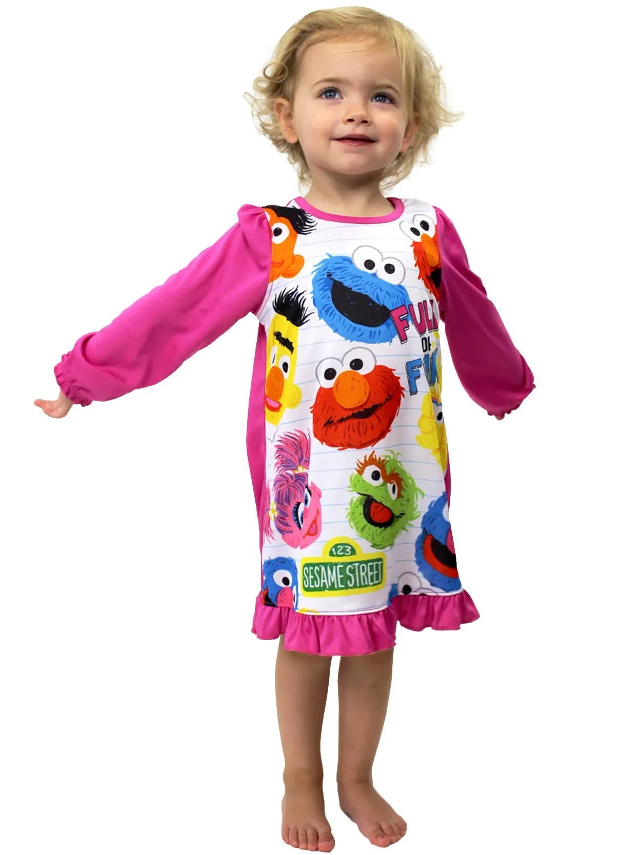 Sesame Street Toddler Girls Long Sleeve Nightgown Pajamas