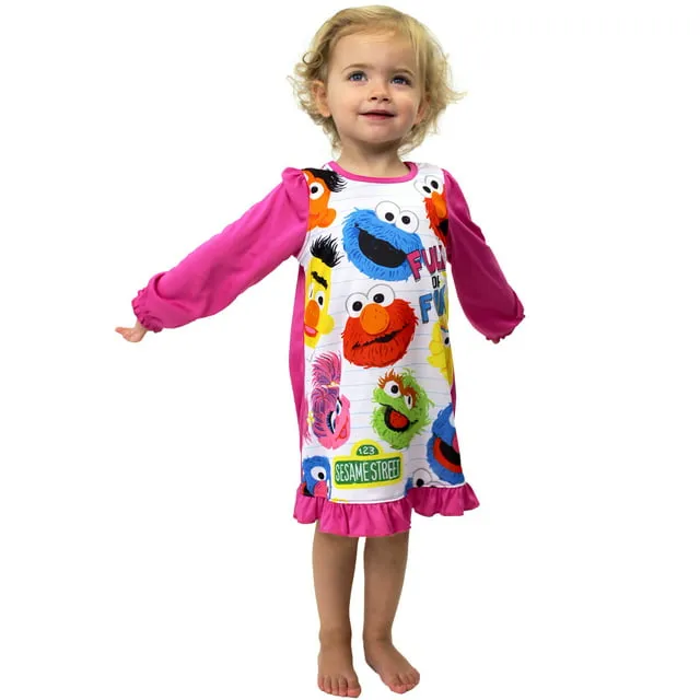 Sesame Street Toddler Girls Long Sleeve Nightgown