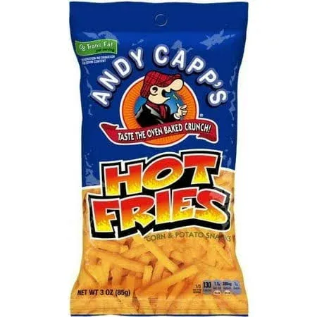 Andy Capp Hot Fries, 3-Ounce Bags (Pack of 3)