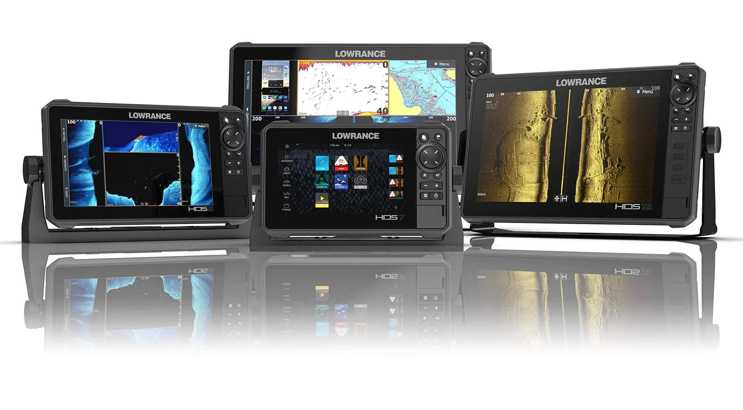 Lowrance HDS-Live Fish Finder, Multi-Touch Screen, Live Sonar Compatible, Preloaded C-MAP US Enhanced Mapping