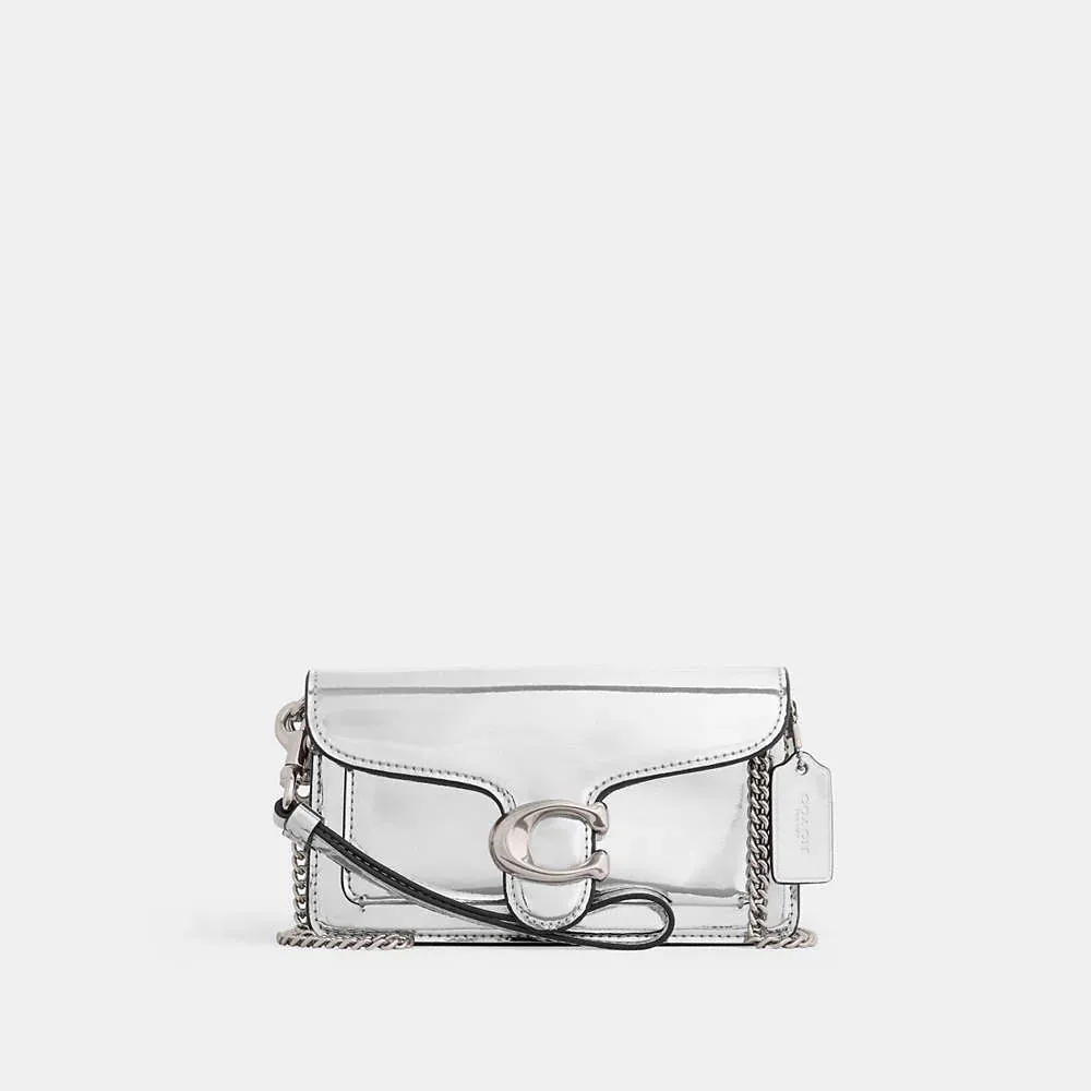 Coach Metallic Tabby Wristlet, Silver