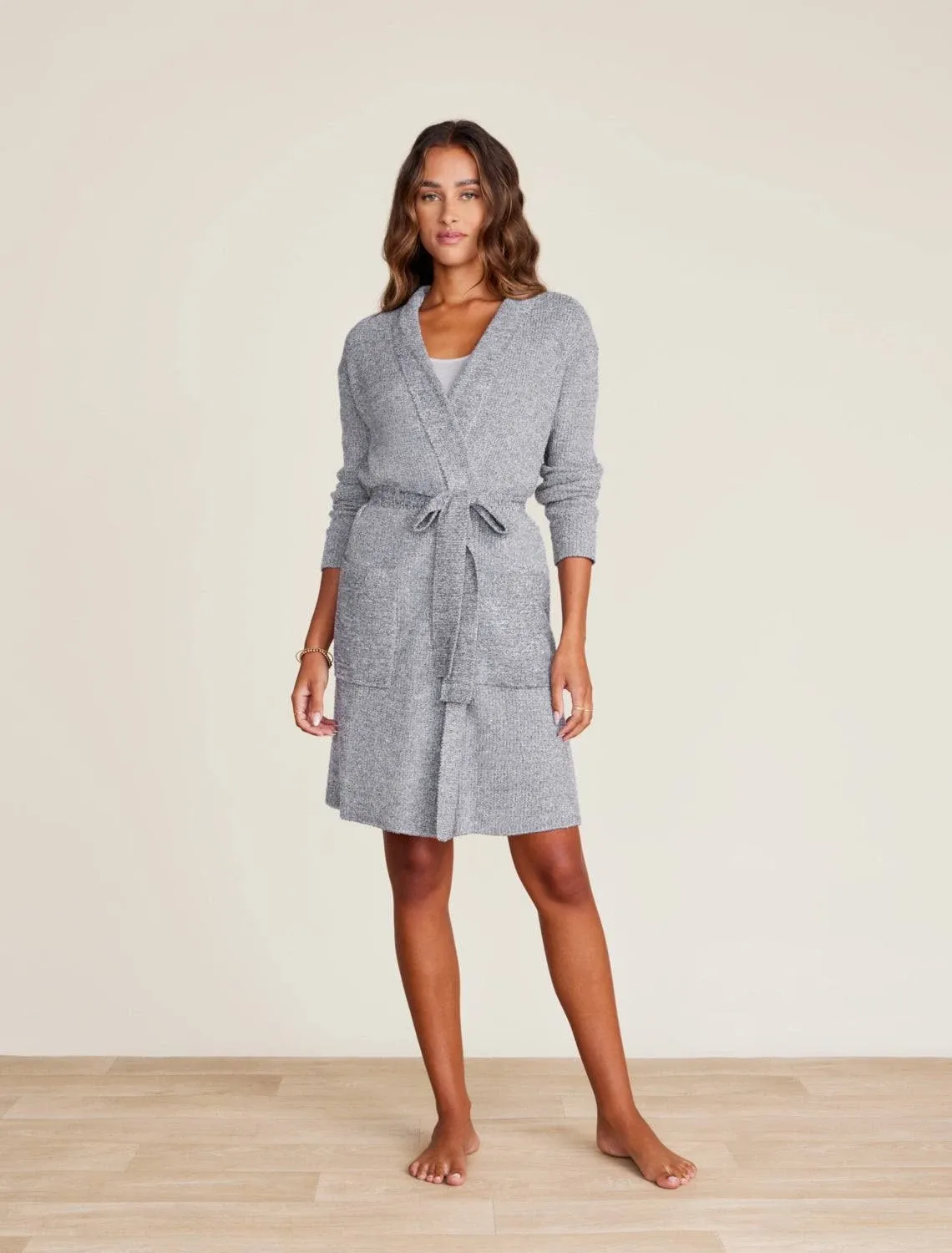 Barefoot Dreams CozyChic Lite Ribbed Robe Black / S/M